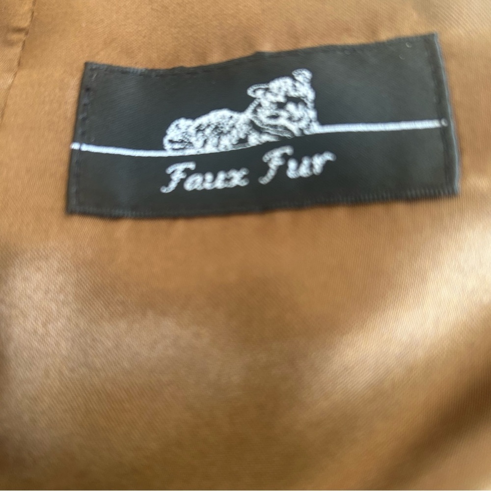 Adrienne Landau Caramel Faux Fur Swing Vest 1X 2 Button Asymmetrical Boho Luxe - Picture 7 of 10